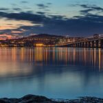 Looking at Dundee in the evening from Fife